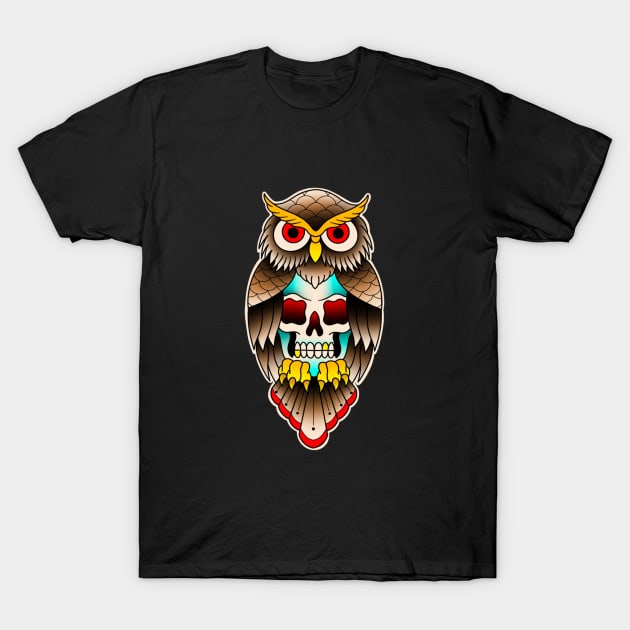 Owl & Skull T-Shirt by Tattoos By A.G.